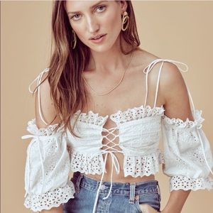 For Love and Lemons Anabelle Eyelet Crop